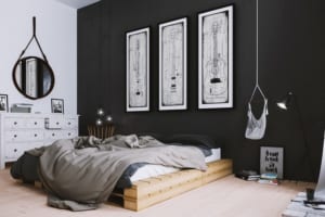 Thiết kế phòng ngủ tone màu đen